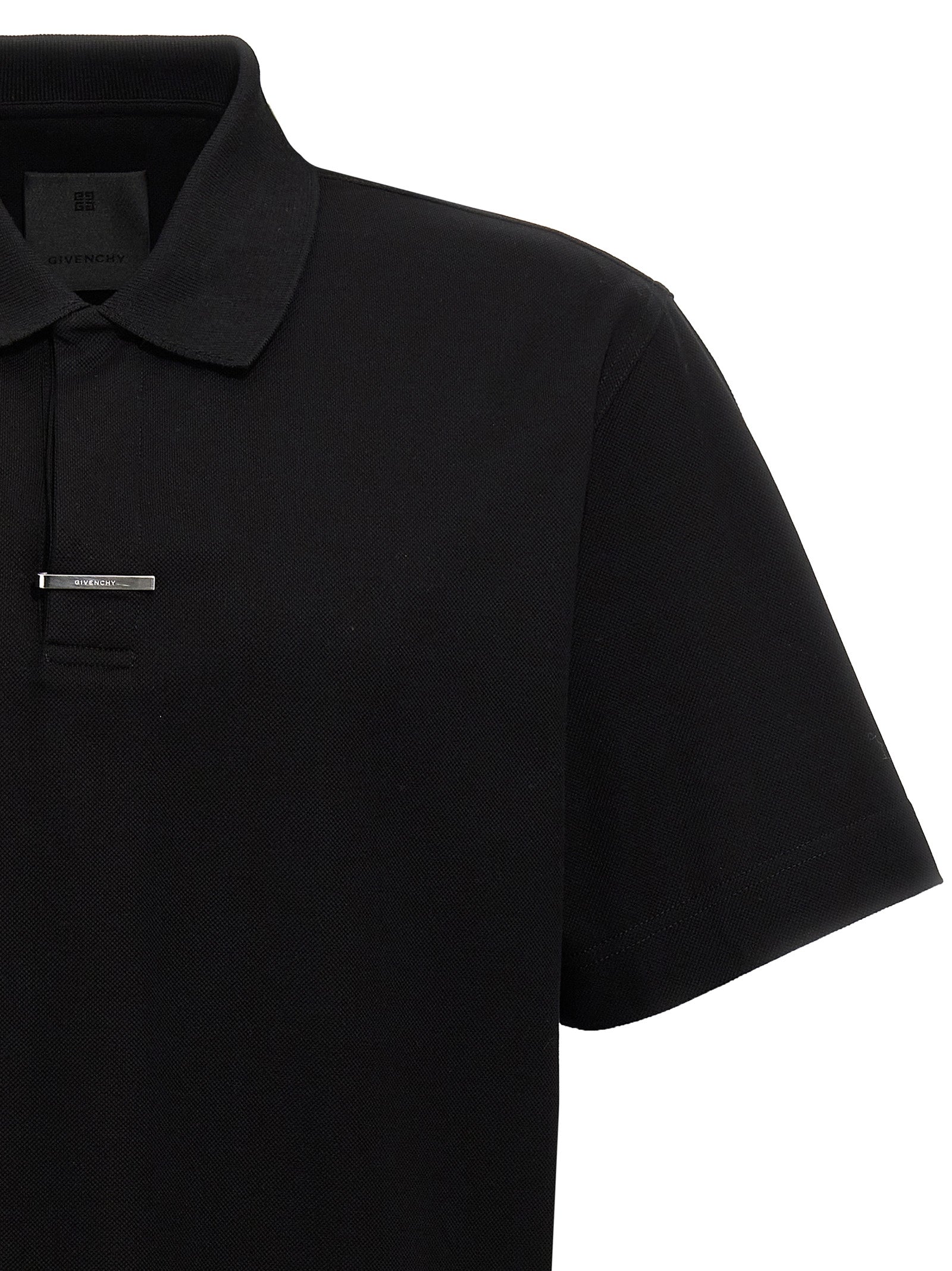 Polo shirt in black cotton