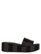 Brown Cotton Slides