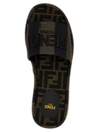 Brown Cotton Slides