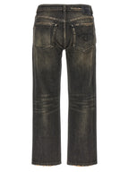 R13 Black Cotton Boyfriend Jeans