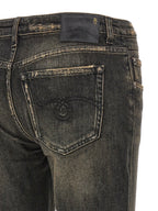 R13 Black Cotton Boyfriend Jeans