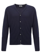 JOHN SMEDLEY Blue Wool Cardigan