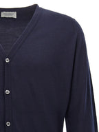 JOHN SMEDLEY Blue Wool Cardigan