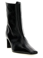 Khaite Black Calfskin Ankle Boots