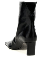 Khaite Black Calfskin Ankle Boots