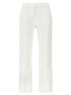 7 For All Mankind White Cotton High-Waisted Jean