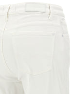 7 For All Mankind White Cotton High-Waisted Jean
