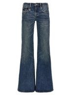 R13 Blue Cotton Flared Jeans
