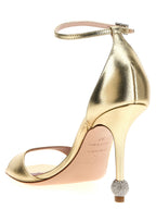 Roger Vivier Gold Calfskin Stiletto Heel Sandals