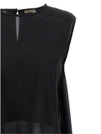 DI.LA3 PARI' Black Silk Tank Tops