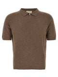 MA'RY'YA Brown Cotton Polo Shirt