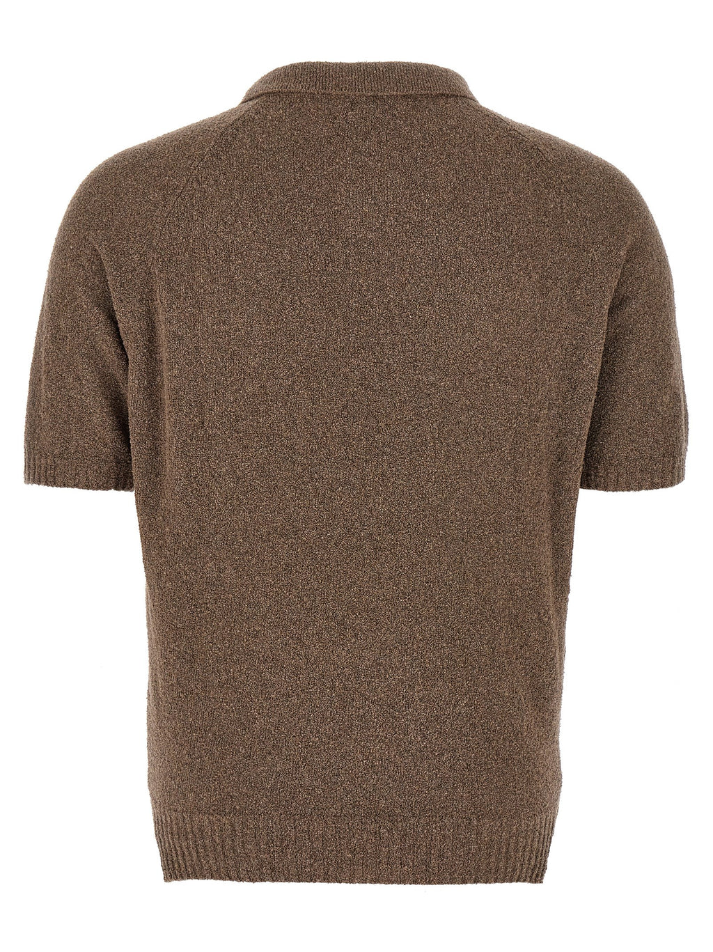 MA'RY'YA Brown Cotton Polo Shirt