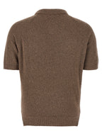 MA'RY'YA Brown Cotton Polo Shirt
