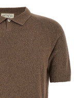 MA'RY'YA Brown Cotton Polo Shirt