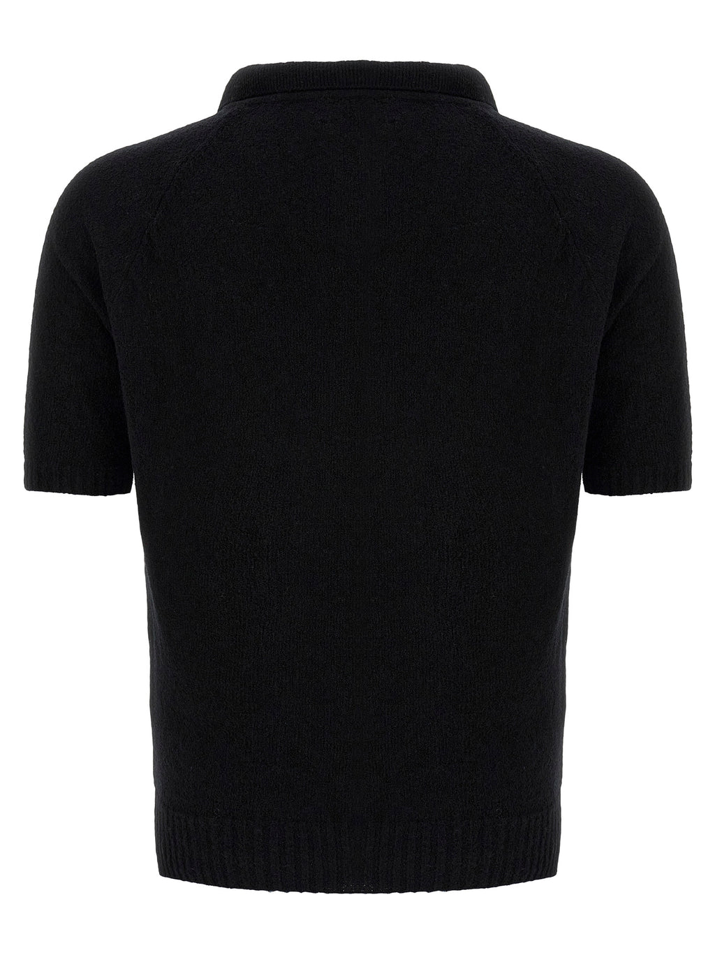MA'RY'YA Black Cotton Polo Shirt