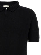 MA'RY'YA Black Cotton Polo Shirt