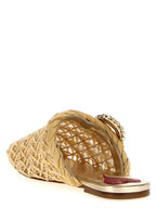 Roger Vivier Beige Raffia Mules