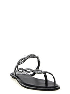 RENE CAOVILLA Black Satin Slides