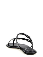 RENE CAOVILLA Black Satin Slides