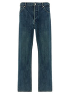 Jil Sander Blue Cotton Straight-Leg Jeans
