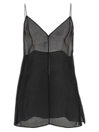 Khaite Black Silk Tank Tops