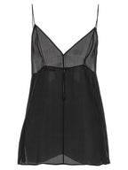 Khaite Black Silk Tank Tops