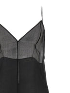 Khaite Black Silk Tank Tops