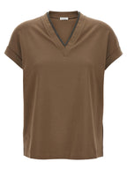 Brunello Cucinelli Brown Cotton T-Shirt