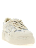 Fendi Beige Calfskin Platform Sneakers