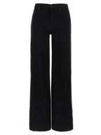 7 For All Mankind Black Cotton Flared Jeans