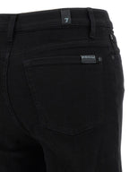 7 For All Mankind Black Cotton Flared Jeans