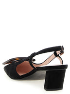 Roger Vivier Black Goatskin Mid Heel Pumps