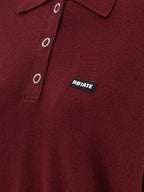 ROTATE BIRGER CHRISTENSEN Bordeaux Mohair Polo Shirt