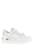 Versace White Calfskin Low Top Sneakers