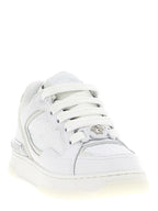 Versace White Calfskin Low Top Sneakers