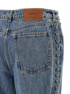 ROTATE BIRGER CHRISTENSEN Blue Cotton Straight-Leg Jeans