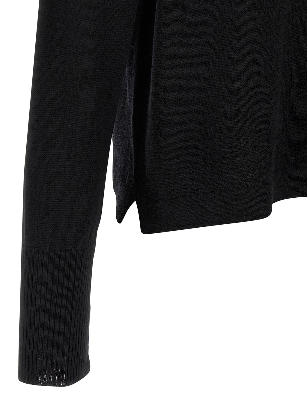 MA'RY'YA Black Virgin Wool Cardigan