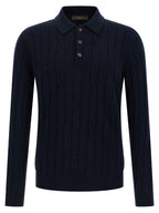 ZANONE Blue Virgin Wool Polo Shirt