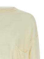MA'RY'YA White Virgin Wool Cardigan