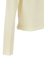 MA'RY'YA White Virgin Wool Cardigan