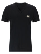 Dolce & Gabbana Black Cotton T-Shirt