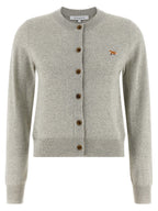 Maison Kitsuné Gray Virgin Wool Cardigan