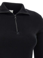 Courrèges Black Merino Wool Short Dress