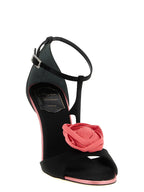 Roger Vivier Black Viscose Stiletto Heel Sandals