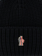 Moncler Grenoble Black Virgin Wool Beanie