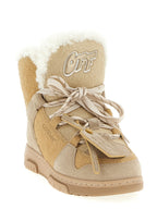 Off-White Beige Calfskin Ankle Boots