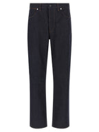 Stone Island Blue Cotton Straight-Leg Jeans