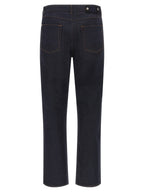 Stone Island Blue Cotton Straight-Leg Jeans