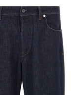 Stone Island Blue Cotton Straight-Leg Jeans