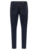 Stone Island Blue Cotton Straight-Leg Jeans